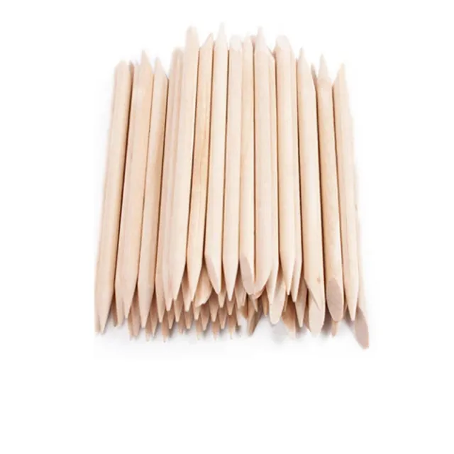 Set of wooden sticks to remove the nail skin