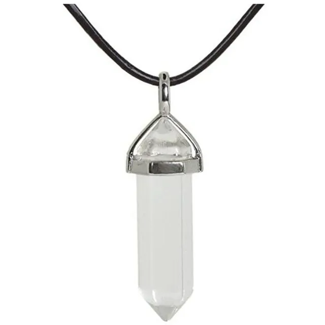 Luxury necklace with a pendant made of crystal cut into the shape of a spike - more variants Anna
