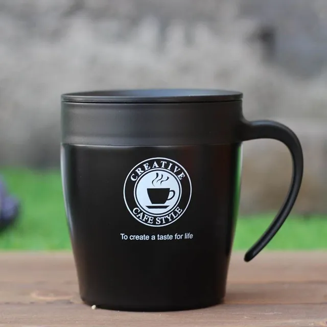 Coffee thermo mug with CafeStyle handle