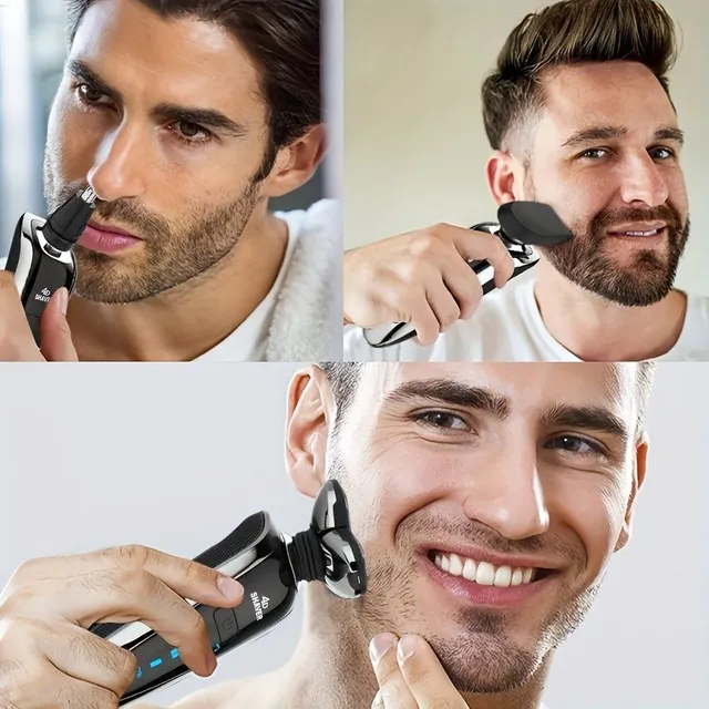 Comfortable and gentle shaving without cable: Waterproof razor with brush