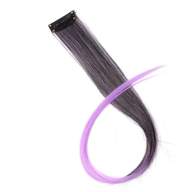 Strand of synthetic hair on clip - various colours