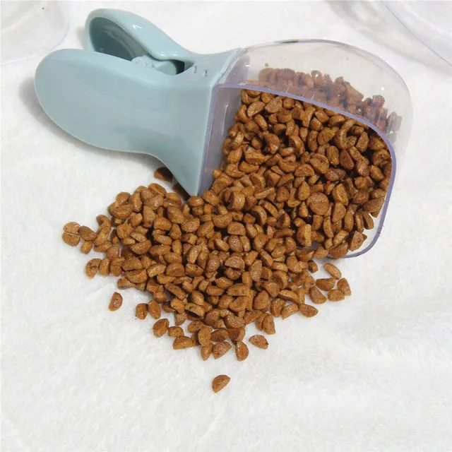 Cute duck shaped kibble scoop with a pin to close the bag Rainer