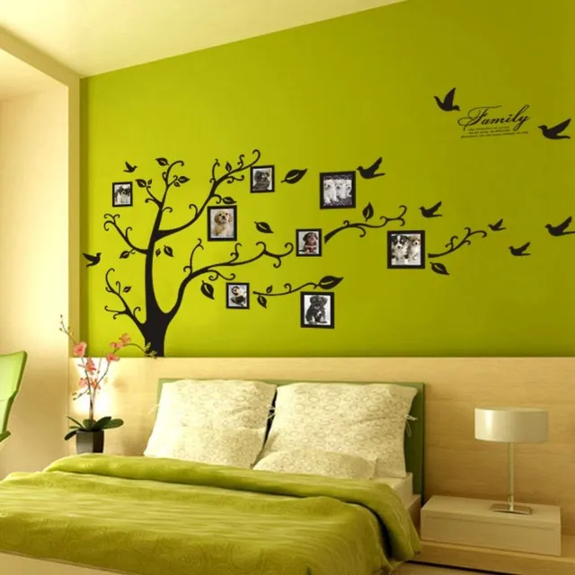 Large self-adhesive wall tree with photo frame