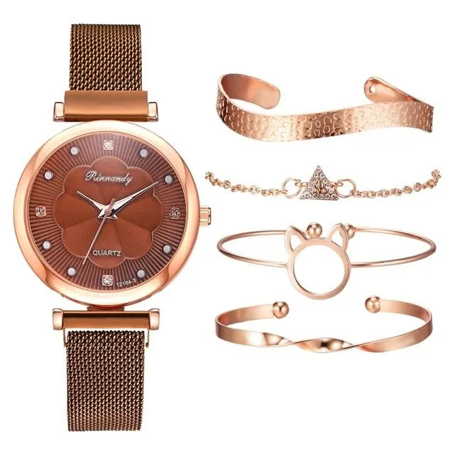 Luxusní set dámské hodinky a náramky WIENA