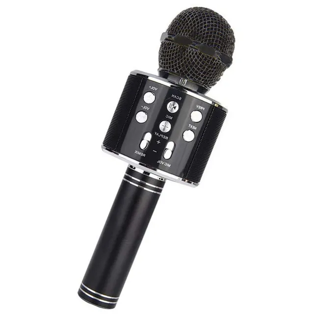 Wireless bluetooth karaoke microphone with recording function