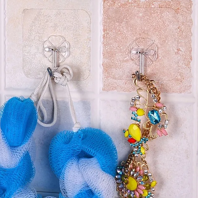 Transparent bathroom hooks - 6 pcs