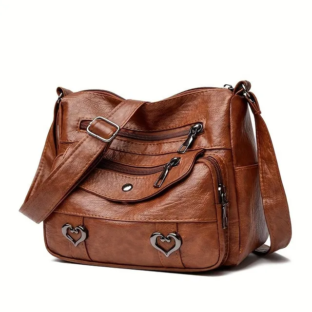 Tschechische stilvolle Crossbody-Tasche mit Herzanhänger für Frauen