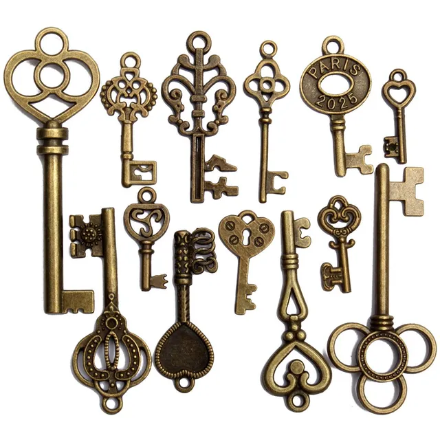 Set of antique bronze keys