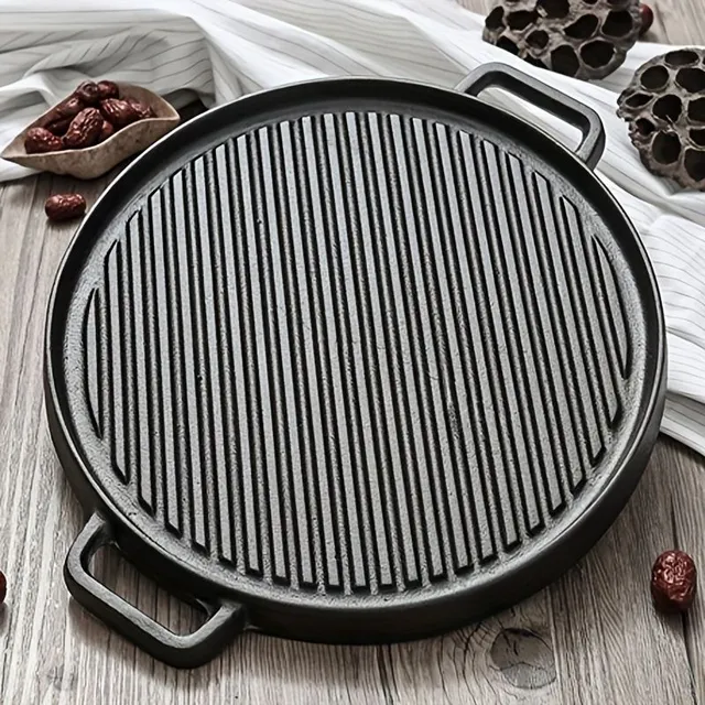 Double-sided cast iron grill pan