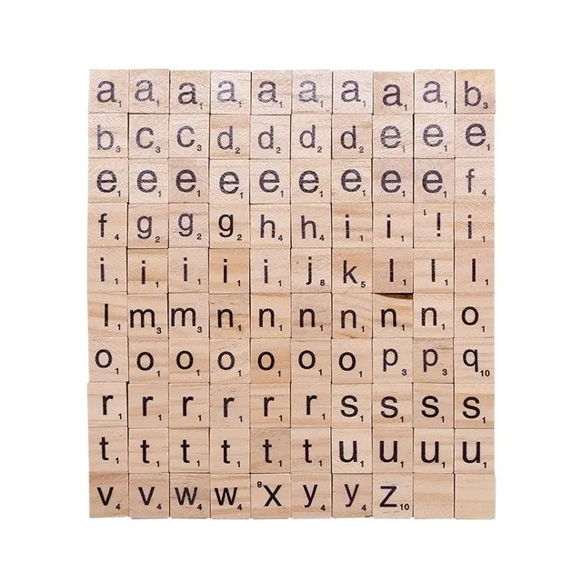 Set of letters for scrabble 100 pcs