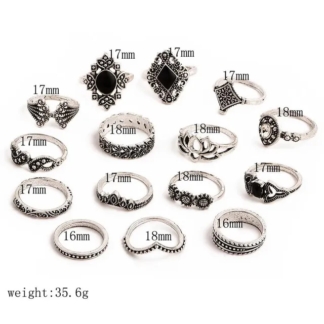 Women's 15-piece ring set