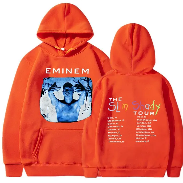 Trends sweatshirt with kangaroo and hood with print of known rapper EMINEM