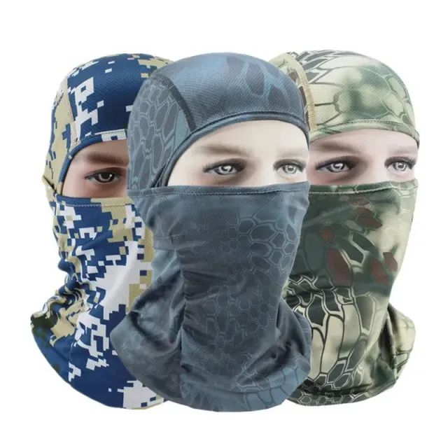 Maska narciarska z maską kamuflażową z kapturem i pełn