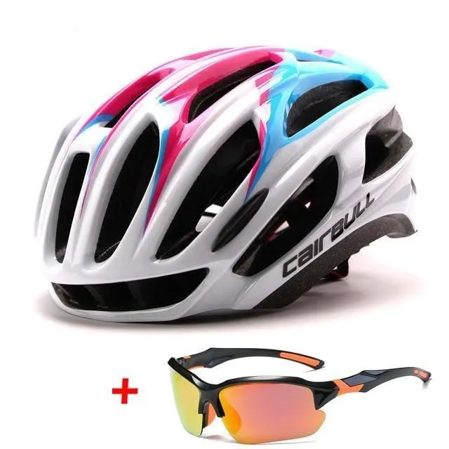 Ultralight cycling helmet pink-white-c l-57-63cm