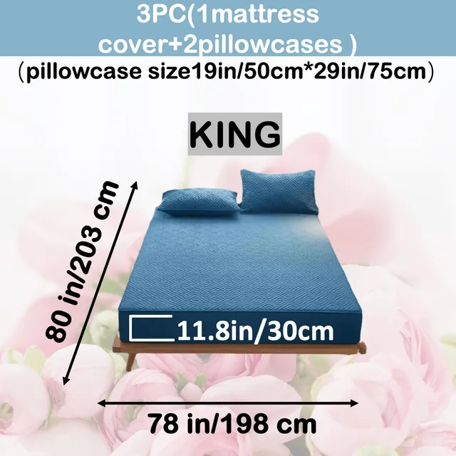 Waterproof mattress with ultrasound technology, uniform colour, washable, antibacterial, anti-spinning, soft and comfortable