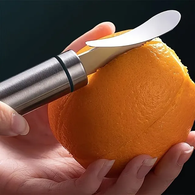 Stainless steel juicer and sharpener of oranges and grapefruits, small tool for cleaning fruit