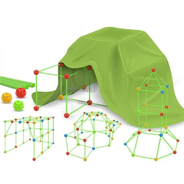 Set de grande construction - Structure en tiges pour construire des bunkers et des châteaux