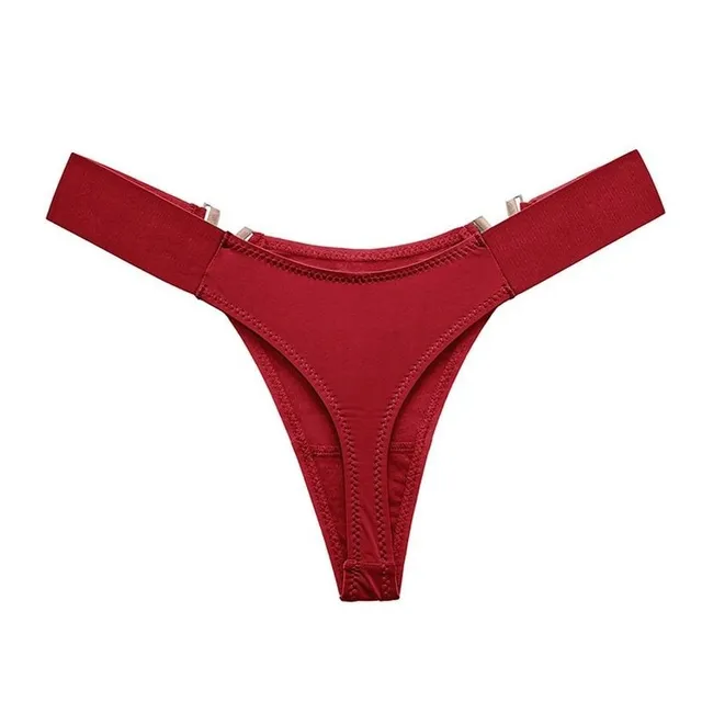 Ladies sexy thong with decorative gold buckle on the sides