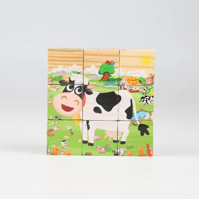 Farm Puzzle for clever minds - 9 blocks for fun and learning