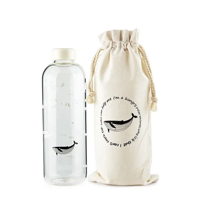 Travel bottle with ocean motif cover