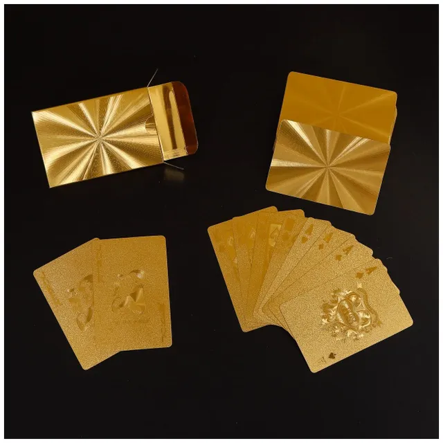 Waterproof gold plastic poker cards