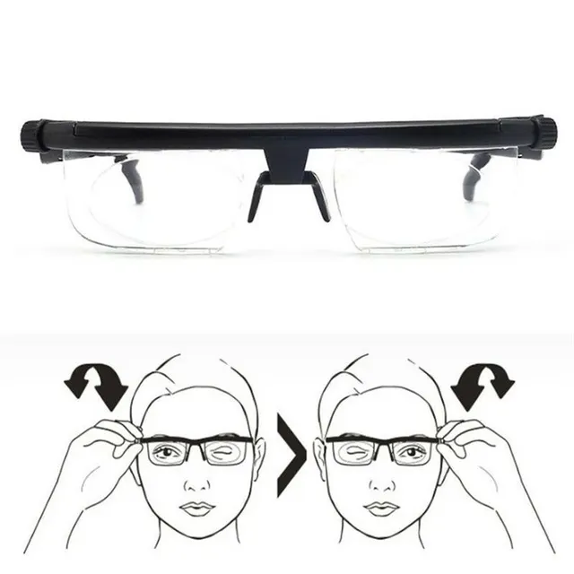 Reading glasses with adjustable focal length