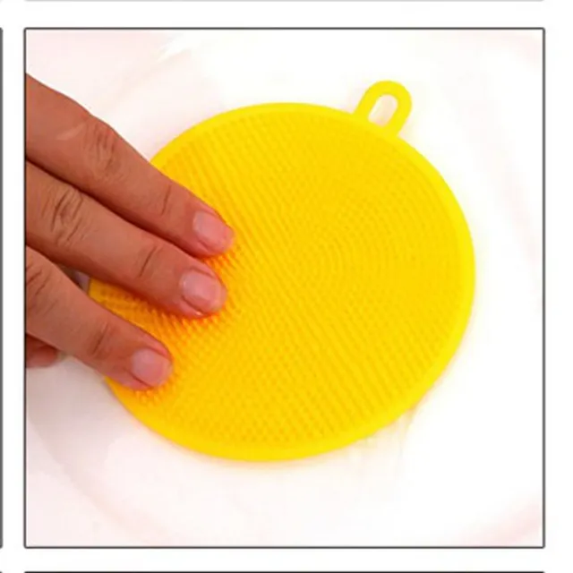 Antibacterial silicone dishwashing sponge