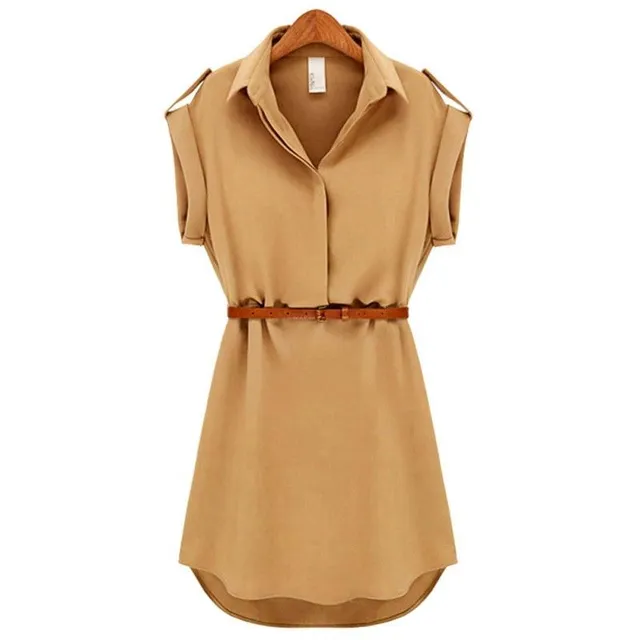 Robe chemise pour femme avec ceinture