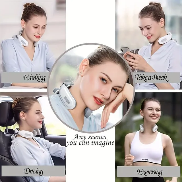 Portable Smart Massage Pillow on Krk and Shoulders with Deep Kneading Massage