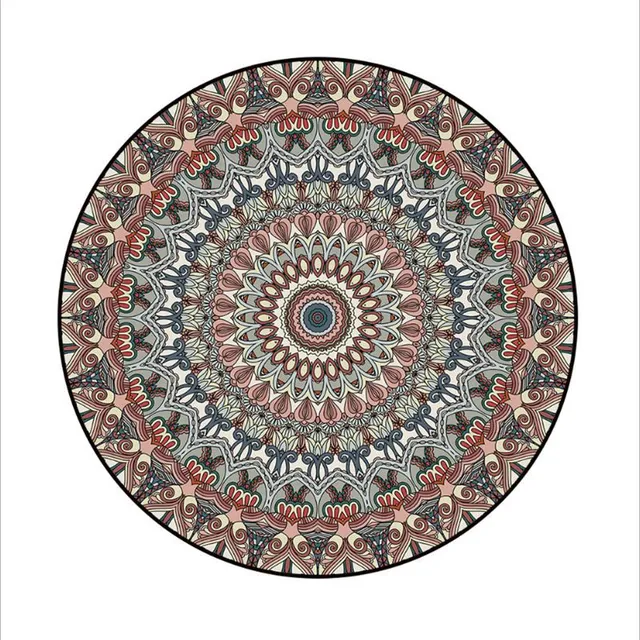 Round carpet in bohemian style