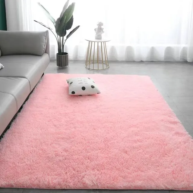 Beautiful original modern minimalist single-colored plush carpet into the house Miriam