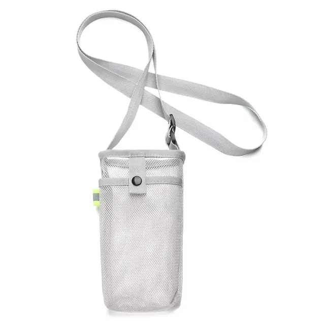 Network wrapper for sports bottle with pocket for mobile phone, suitable for camping