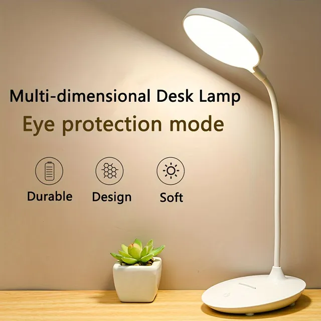 Table lamp with eye protection, 3 color modes, USB charging