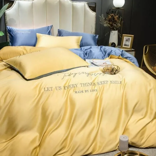 Hodvábna posteľná bielizeň na posteľ