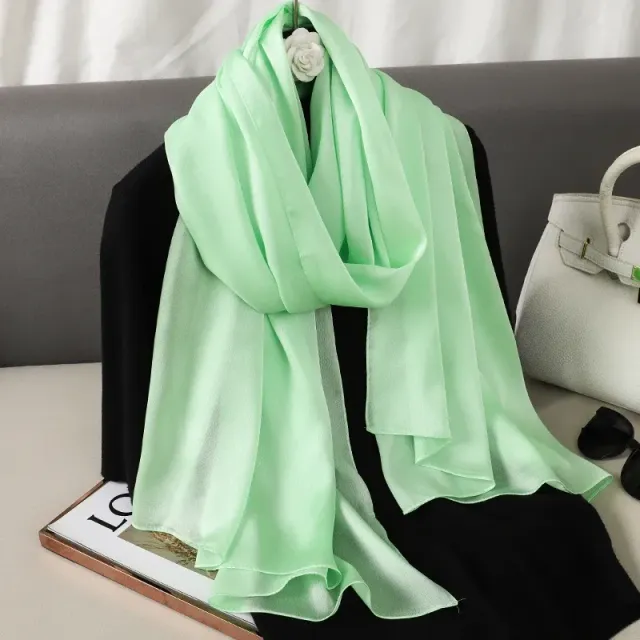 Fashionable satin scarf with a size of 90x180 cm for women