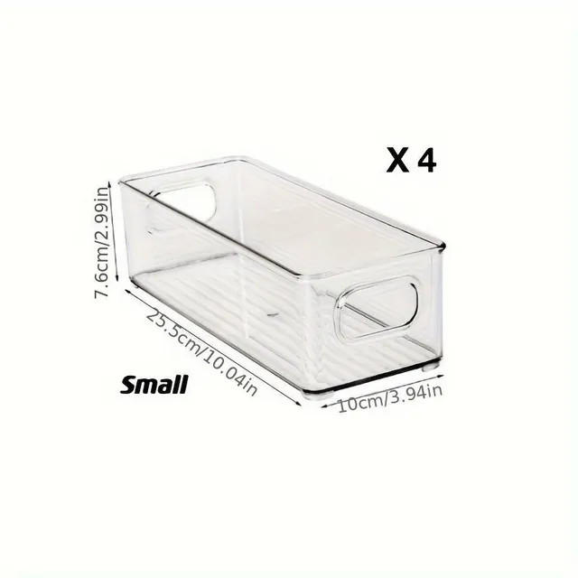 2/4/6pcs Storage boxes for fridge with transparent walls and handles