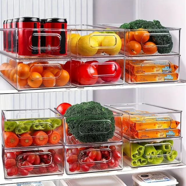2/4/6Ks Transparent Refrigerator Storage Box, Portable Storage Container