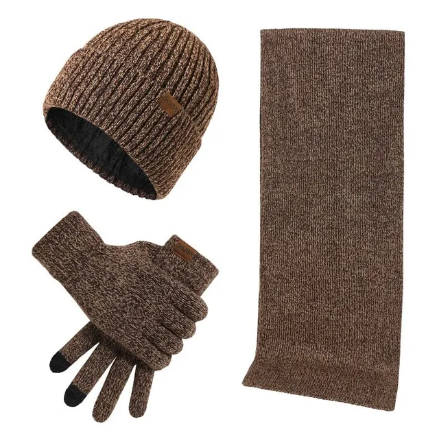 Męski zestaw zimowy szalik, czapka i rękawiczki Andrej