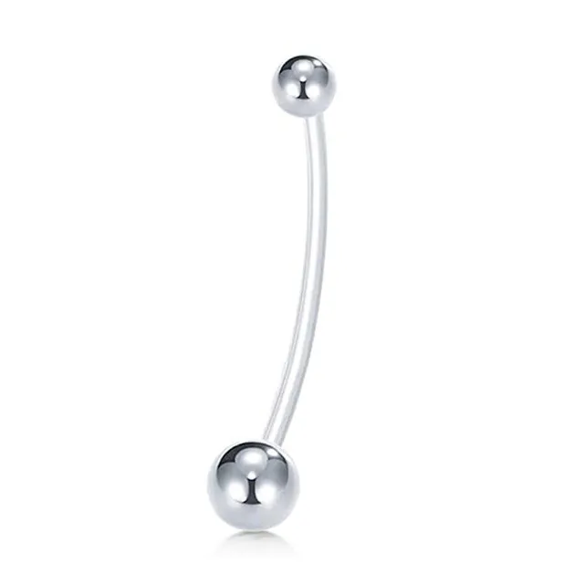 Flexible dumbbell tongue or belly button piercing with plastic rod
