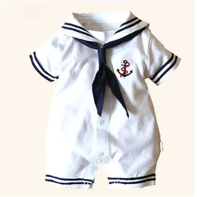 Baby sailor jumpsuit - White