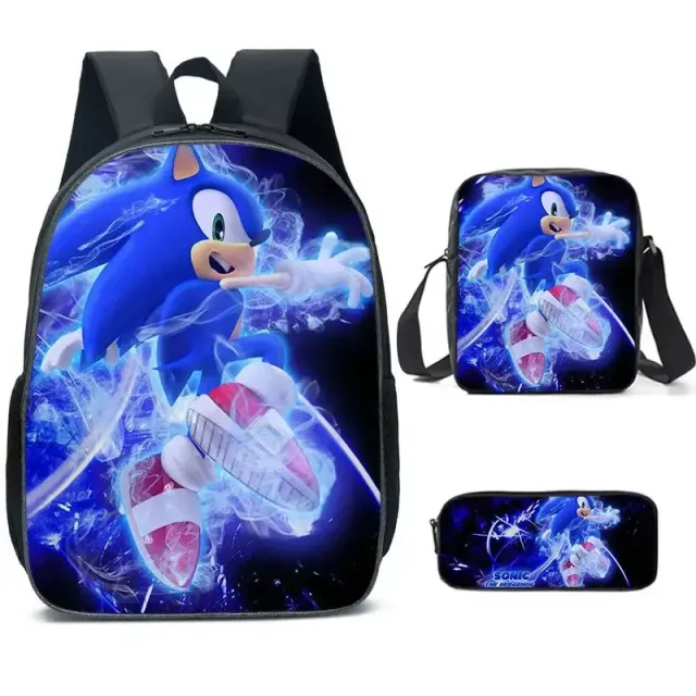 Children's school set with prints in Sonic themes