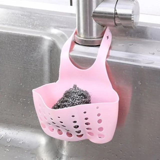 Handy adjustable holder/dripper for sponges and wire in pastel colours a-pink