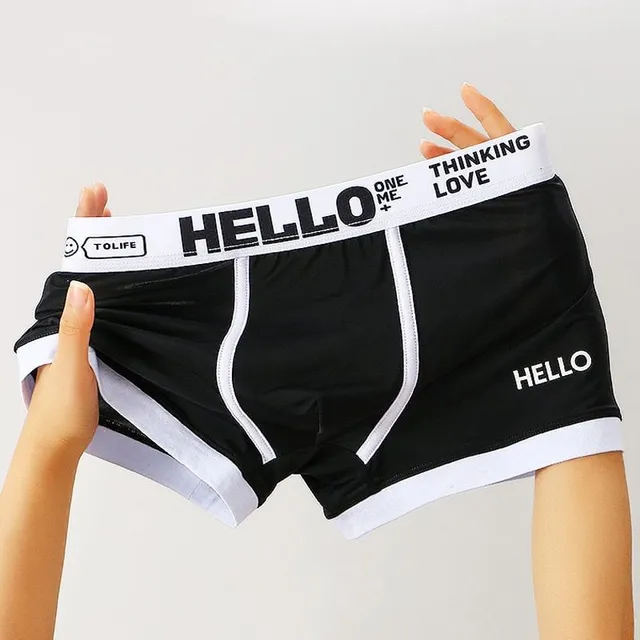 Men's comfortable modern stylish boxer shorts with Hello in interesting colours