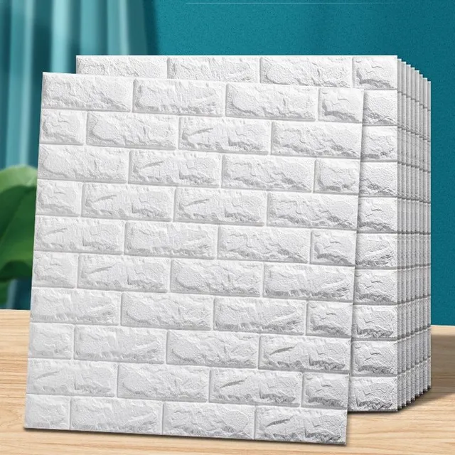 Decorative self-adhesive 3D wall panel in various colors