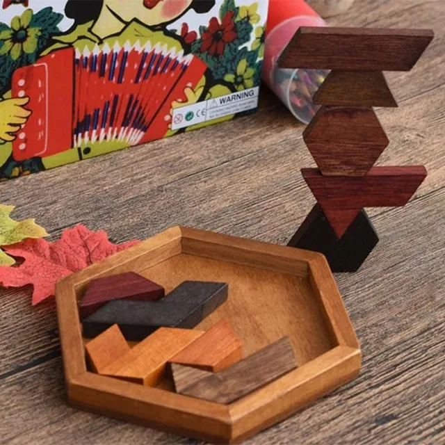 Dřevěné geometrické puzzle