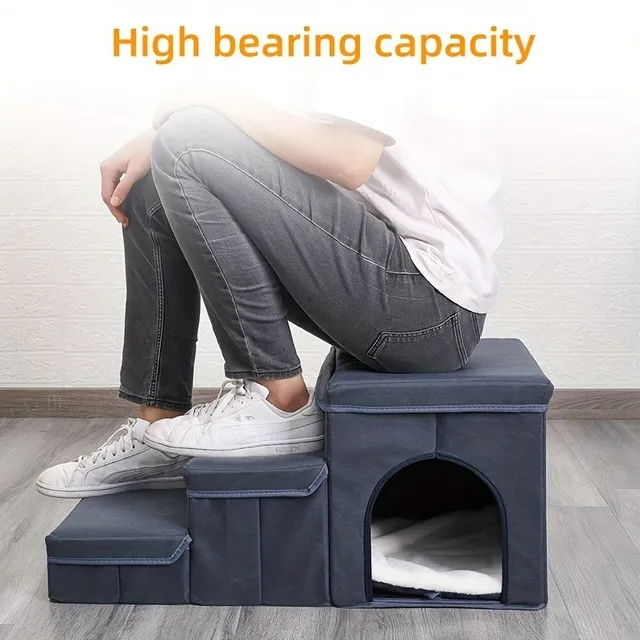 Foldable stairs for dog with pelíšek - Safe access to bed, couch and other places