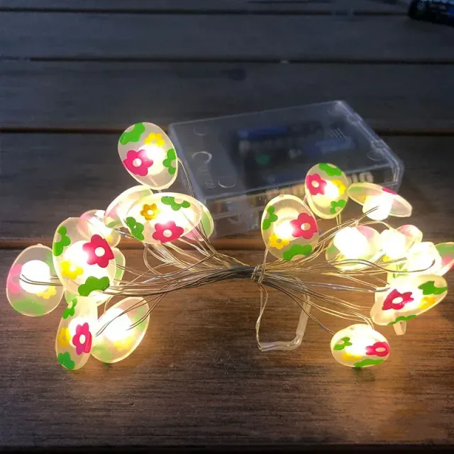 Ghirlandă luminoasă de Paște cu ouă crăpate - 1,5 m, 10 LED-uri