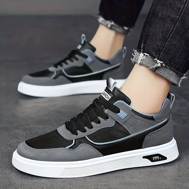 Men's breathable sneakers with good grip and lace for skateboarding