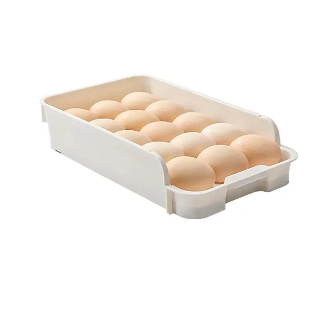 Organization box for eggs in the fridge with possibility of stacking