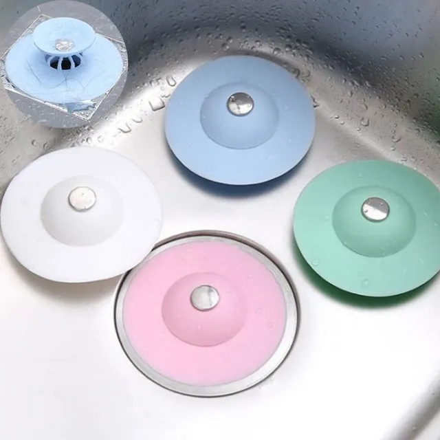 Silicone sink stopper with sieve